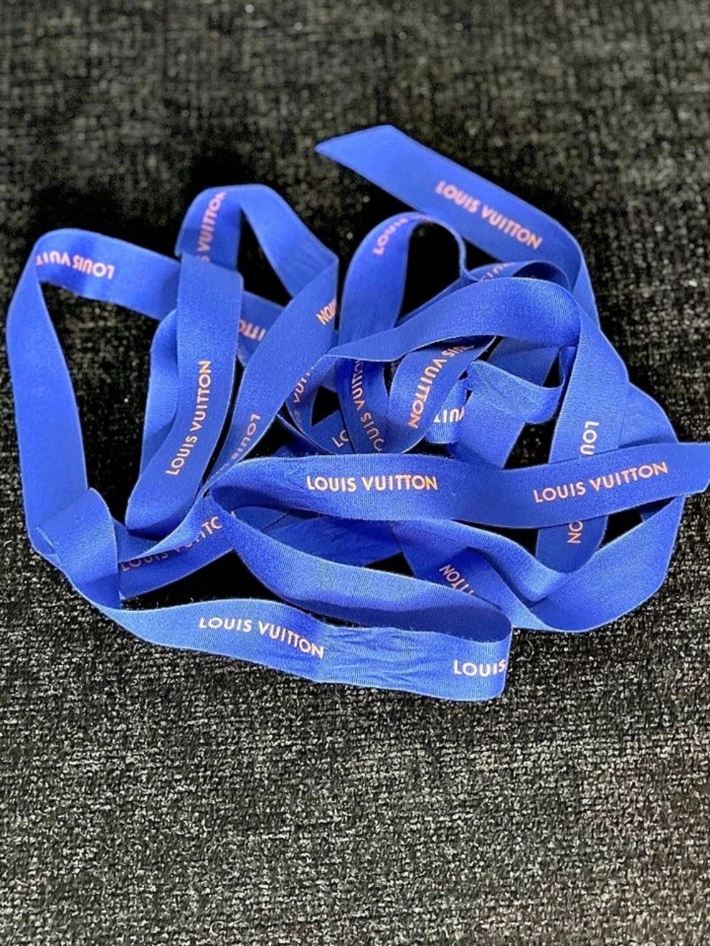 Authentic Louis Vuitton Blue Logo Ribbon